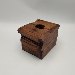 Vintage Teak Wood Tissue Box, Teak Wood Tissue Holder, Wooden Tissue Box, Unique Tissue Box Design, Rustic Tissue Box, Home Decor Accessory