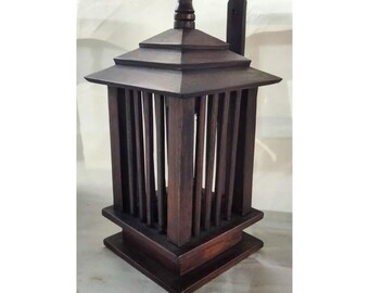 Vintage Wall Lamp with Teak Wood Mount – Mid-Century Modern Wall Sconce – Rustic Teak Light Fixture – Retro Wooden Wall Lighting