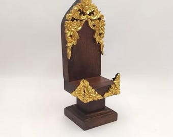 Handmade Teak Wood Buddha Pedestal Stand – Thai Altar Table for Meditation, Spiritual Decor, Home Shrine, Zen Corner, Wooden Base for Statue