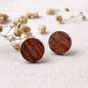 Upcycled Mesquite Wood Stud Earrings and other Wood Types, Hypoallergenic Post
