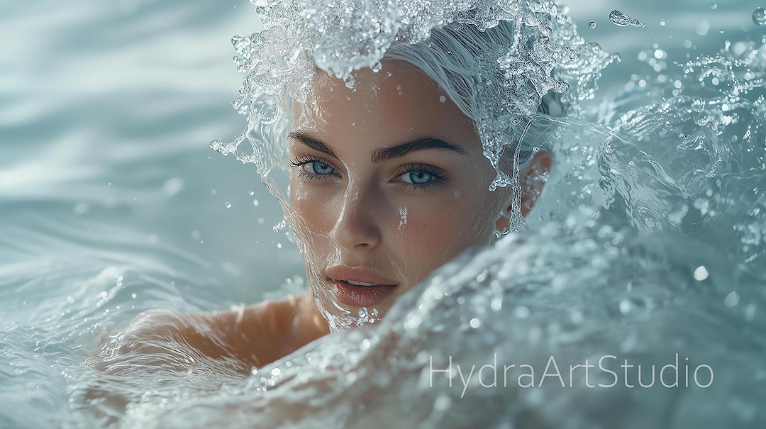 Woman in Water Video • Face Beauty • Water Splash Animation • Fresh and ...