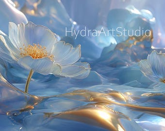 Fantasy Golden Flower Video Loop | Surreal Background (MP4 Digital Download)