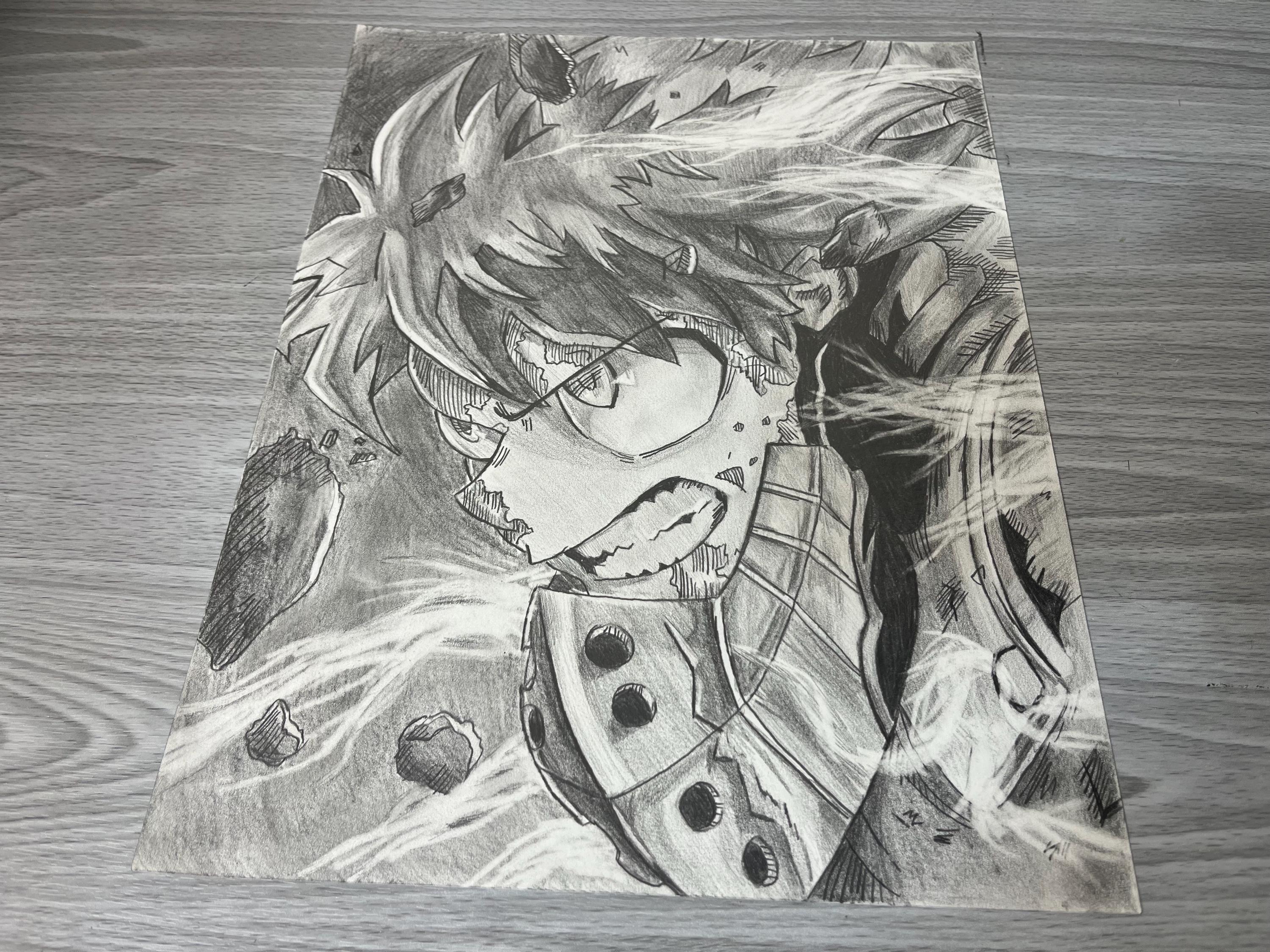 Izuku Medoria - My Hero Deku Drawing Hyper-realistic Graphite Detailed ...