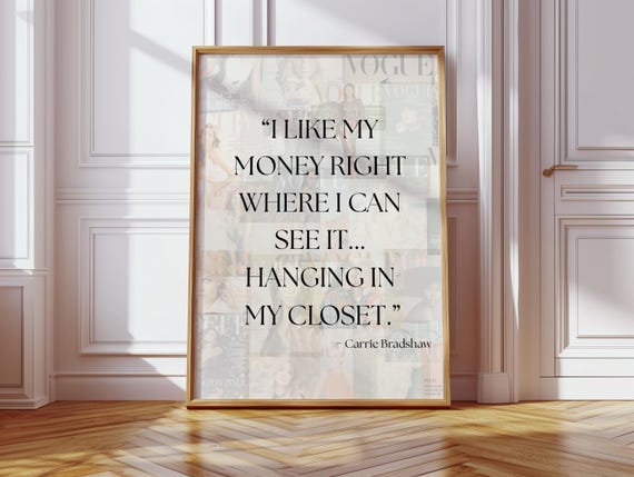 I like my money right where I can see it wall art | Fashion wall art | Vintage wall art | Dorm Bedroom Decor | Closet Wall Art | Vogue Cover