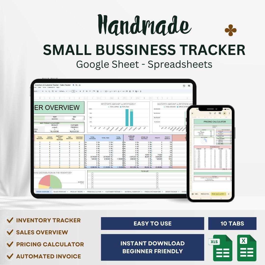 Small Business Management Spreadsheet 10-in-1 All-in-one Toolkit for ...