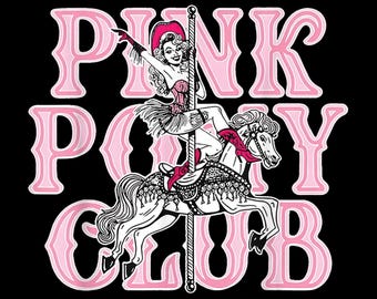 Pink Pony Club PNG | Retro Carousel T-Shirt Design | Indie Music Aesthetic Digital Download | West Hollywood Dreamy Art