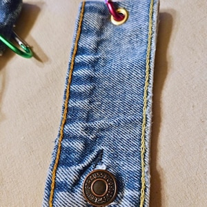 Portachiavi in denim / portachiavi / lavaggio chiaro
