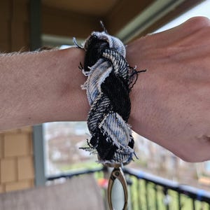Denim Key Cuff - Braided Seams 1
