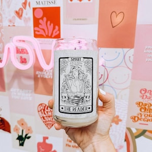 The Smut Reader Tarot Card Scented Candle, 13.75oz|Literary Girl|Smut Gift|Romance Reader|Smutty Books|Spicy Book Gifts|Valentine&#39;s Day