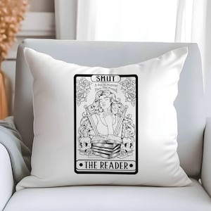 The Smut Reader Tarot Card Polyester Pillowcase|Dark Academia Decor|Smut Gift|Romance Reader|Smutty Books|Spicy Book Gifts|Literary Girl