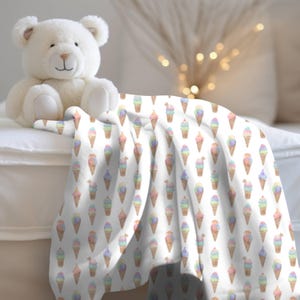 Ice Cream Baby Swaddle Blanket, Cozy Newborn Wrap, Infant Sleep Blanket, Cute Baby Shower Gift, Soft Nursery Decor