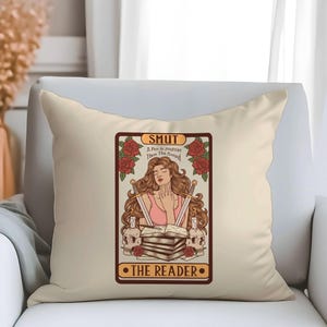 The Smut Reader Tarot Card Polyester Pillowcase|Dark Academia Decor|Smut Gift|Romance Reader|Smutty Books|Spicy Book Gifts