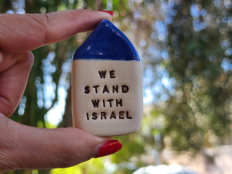 Israel is my home Stand with Israel Israel is my heart Miniature house Made in Israel Israel art Israel support image 5