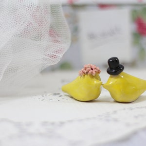 Ceramic Wedding cake topper Love birds image 2