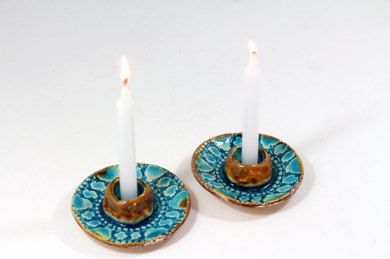 Shabbat Candlestick Ceramic Candle Holders Holiday Decor Made Etsy