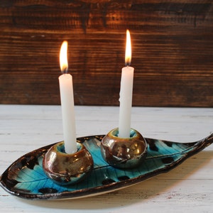 Shabbat candlestick Ceramic Candle holders Holiday decor Shabbat shalom Made in Israel