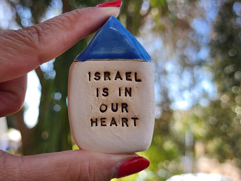 Israel is my home Stand with Israel Israel is my heart Miniature house Made in Israel Israel art Israel support image 3