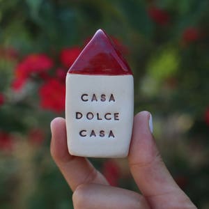 Casa Dolce casa Home Sweet Home Message houses Miniature houses  Little rustic houses Ceramic house Cottage Custom Note house