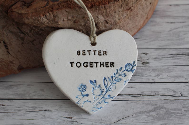 Wedding decor Better together ornament Engagement Gift for couple Wedding sign Rustic decor Ceramic ornament Wedding ornament Wedding props