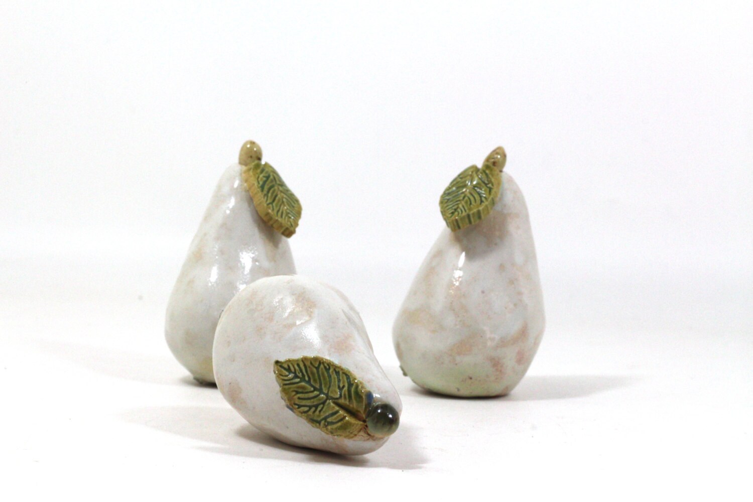 Rustic Home Decor White Ceramic Pears Cottage Chic Shabby Chic | Etsy