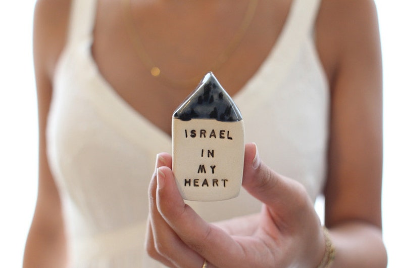 Israel in my heart Miniature house Made in Israel Israel art Israel support image 3