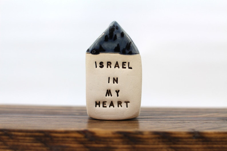 Israel in my heart Miniature house Made in Israel Israel art Israel support image 4