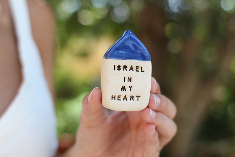 Israel in my heart Miniature house Made in Israel Israel art Israel support image 5