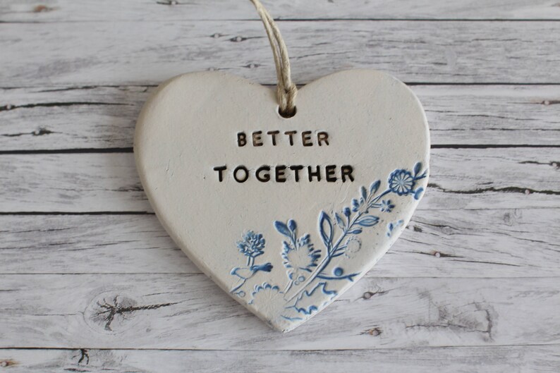 Wedding decor Better together ornament Engagement Gift for couple Wedding sign Rustic decor Ceramic ornament Wedding ornament Wedding props