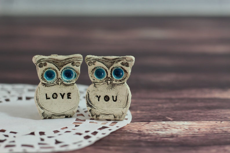 Anniversary gift Owls Wedding cake topper Love you owls - Wedding gift 