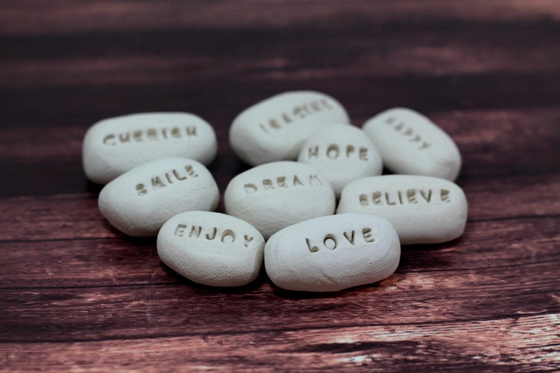 Message Stones Inspirational Stones Ceramic Custom Stone Etsy UK