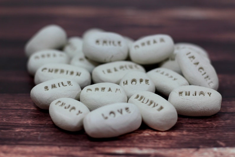 Message Stones Inspirational Stones Ceramic Custom Stone Etsy UK