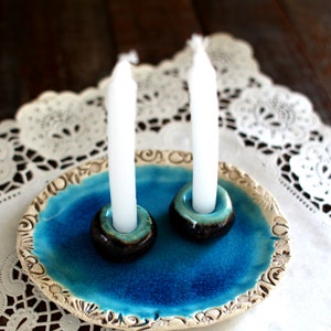 Shabbat candlestick Ceramic Candle holders Holiday decor Shabbat shalom Made in Israel