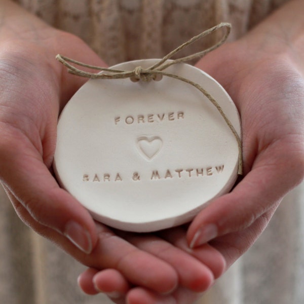 Custom Wedding ring bearer Ring dish Personalized forever Ring pillow alternative Personalized ring bowl ,Alternative ring bearer pillow