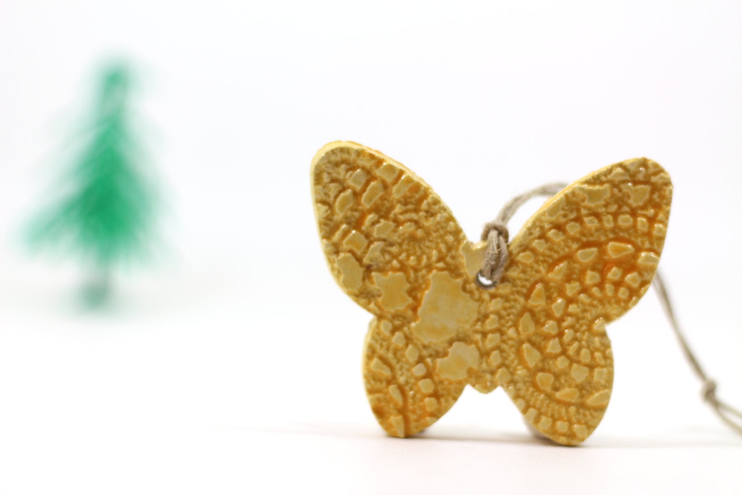 Ornement Papillon Jaune Vacances Ornement de Décor Fêtes Tenture Murale Ornement