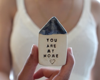 Christmas gift for friends, Best friend gift, Sentimental gifts, You are my home, Inspirational quote, Empowering gift, Miniature house