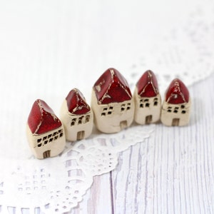 A tiny rustic ceramic beach cottage in a color of your choice Ceramic miniature houses Home decoration Collection Little house image 3