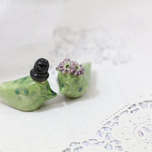 Ceramic Wedding cake topper Love birds image 5