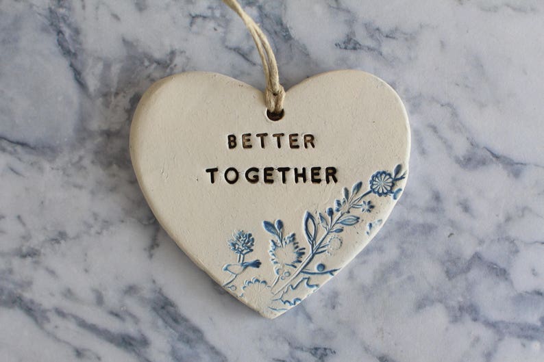 Wedding decor Better together ornament Engagement Gift for couple Wedding sign Rustic decor Ceramic ornament Wedding ornament Wedding props