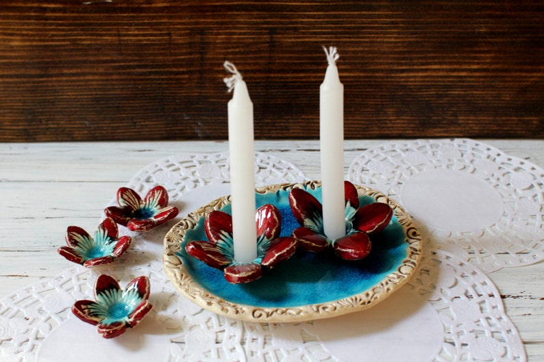 Shabbat candlesticks Ceramic Candle holders Holiday decor Etsy
