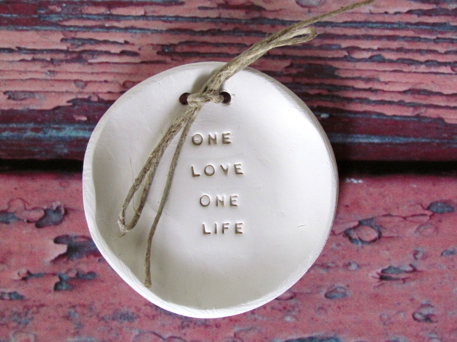 One love one life Wedding ring bearer Ring dish Wedding Ring Etsy