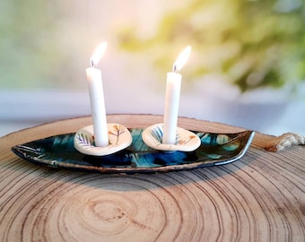 Shabbat candlestick, Shabbat candle holders, Shabbat Candleholder, Ceramic Candle holders, Jewish Holiday gifts, Shabbat shalom