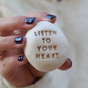 Engraved Ceramic Message Stone: Inspirational Gift Pebble