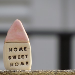 Love lives here, Miniature houses, Ceramic house, Miniatures, Sayings gift, Word gifts, Inspirational gifts, Ornaments, Christmas gifts image 5