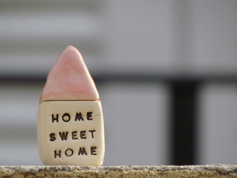 Love lives here, Miniature houses, Ceramic house, Miniatures, Sayings gift, Word gifts, Inspirational gifts, Ornaments, Christmas gifts image 5