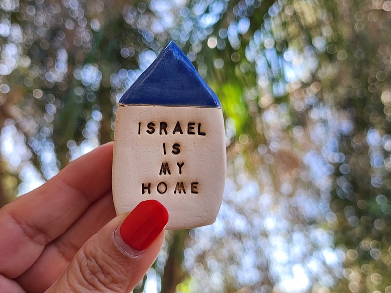 Israel is my home Stand with Israel Israel is my heart Miniature house Made in Israel Israel art Israel support image 1