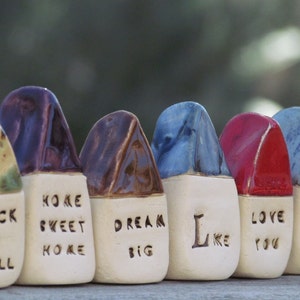 Love lives here, Miniature houses, Ceramic house, Miniatures, Sayings gift, Word gifts, Inspirational gifts, Ornaments, Christmas gifts image 6