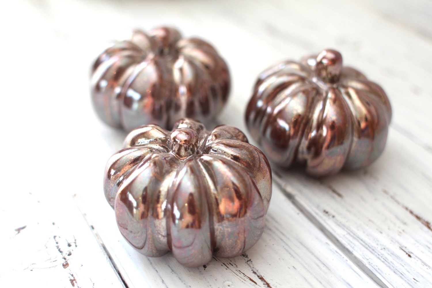 Citrouille d'or Céramique Citrouille Décorations Halloween Décorations Citrouille Décor | Ensemble d