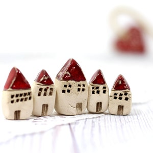 A tiny rustic ceramic beach cottage in a color of your choice Ceramic miniature houses Home decoration Collection Little house image 1