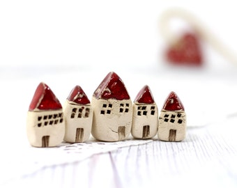 A  tiny rustic ceramic beach cottage in a color of your choice Ceramic miniature houses Home decoration Collection Little house