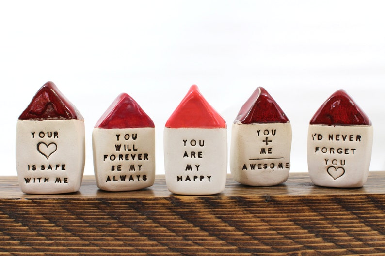 You are my home, Personalized gift Miniature houses, Ceramic houses, Sayings gifts, Word gifts, Inspirational gifts Engagement gift image 5